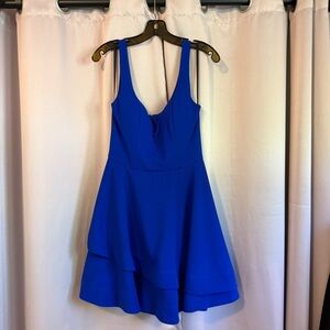 New Years Eve: Blue Asymmetrical Tiered Dress